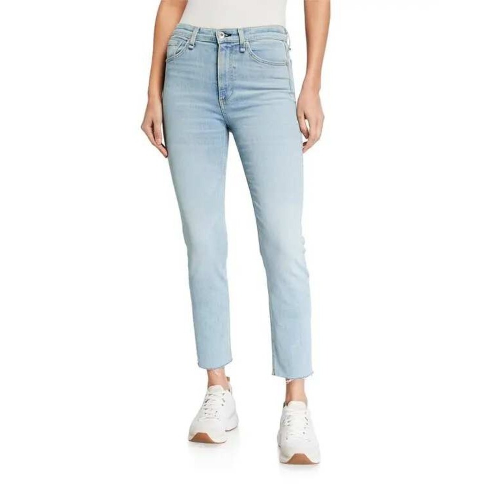 Rag & Bone Nina High Rise Ankle Cigarette Jeans Cardiff Light Wash 25 WDD20S2647